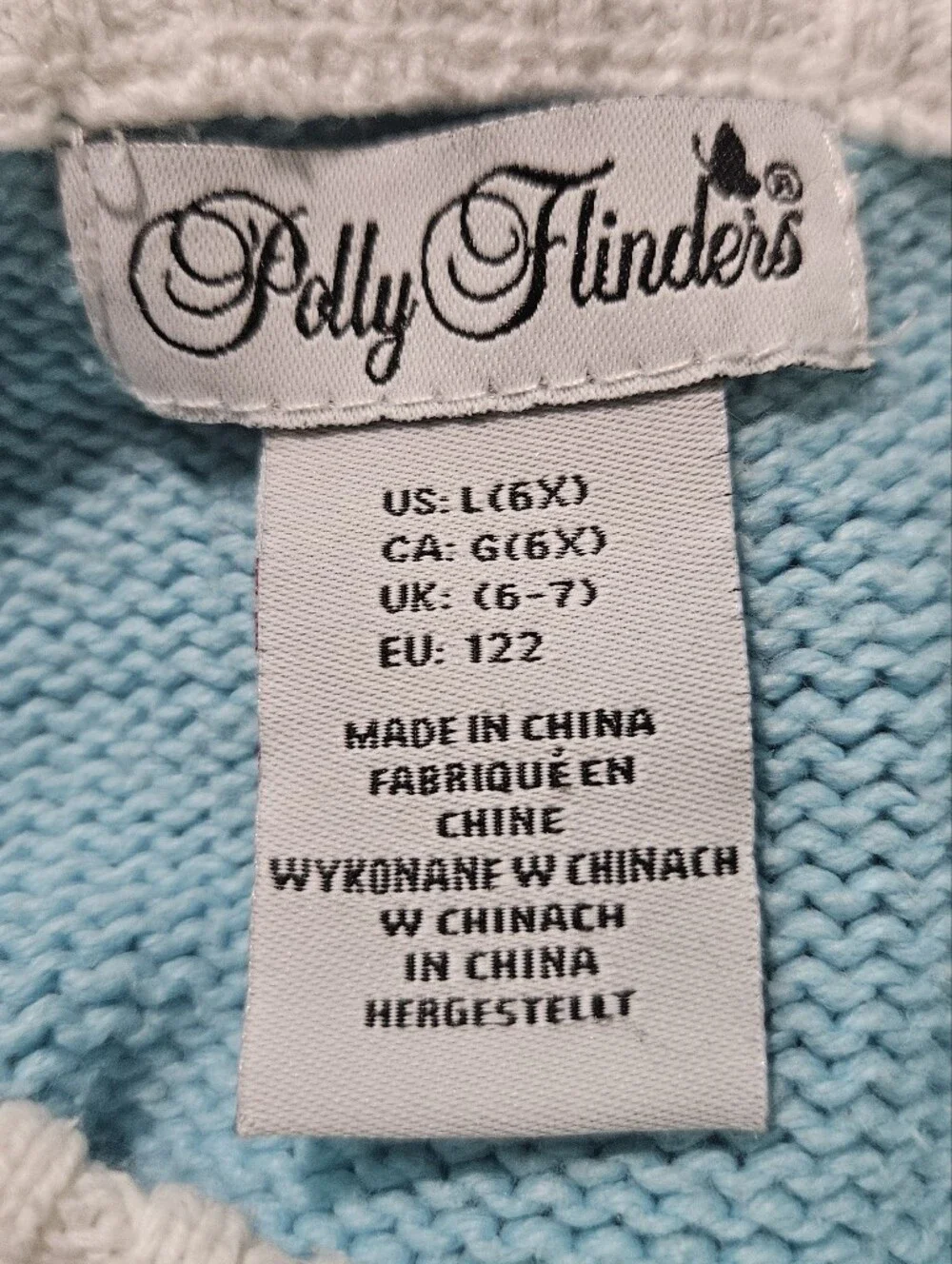 Polly Flinders Girls Sweater L 6X Penguin Winter Snow Sledding Christmas Knit